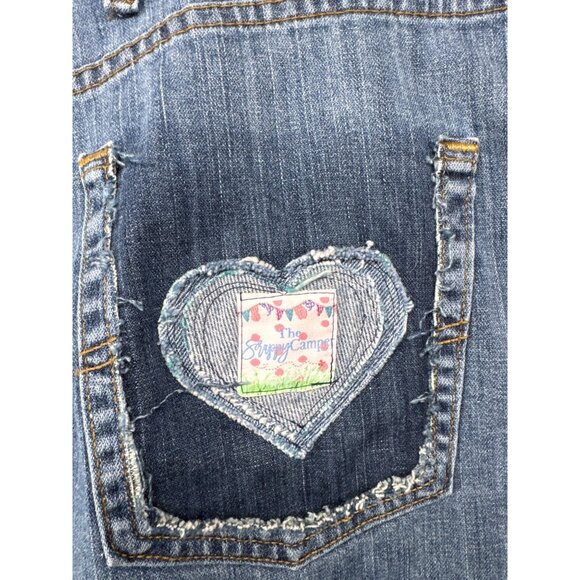 The Scrappy Camper Womens Jeans XXL Upcycled Valentines Hearts Quilted Festival - Picture 5 of 12